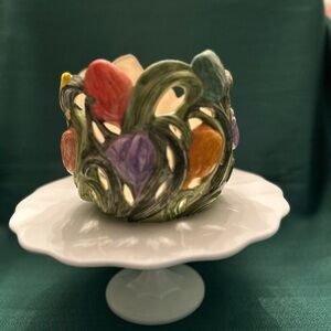 Artistic Multicolor Ceramic Candle Holder